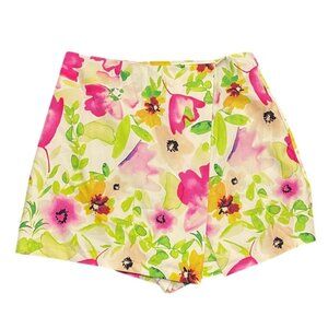 Asos Design Wrap Front Skort Skirt w/Shorts Bright Floral Print Womens Sz 8